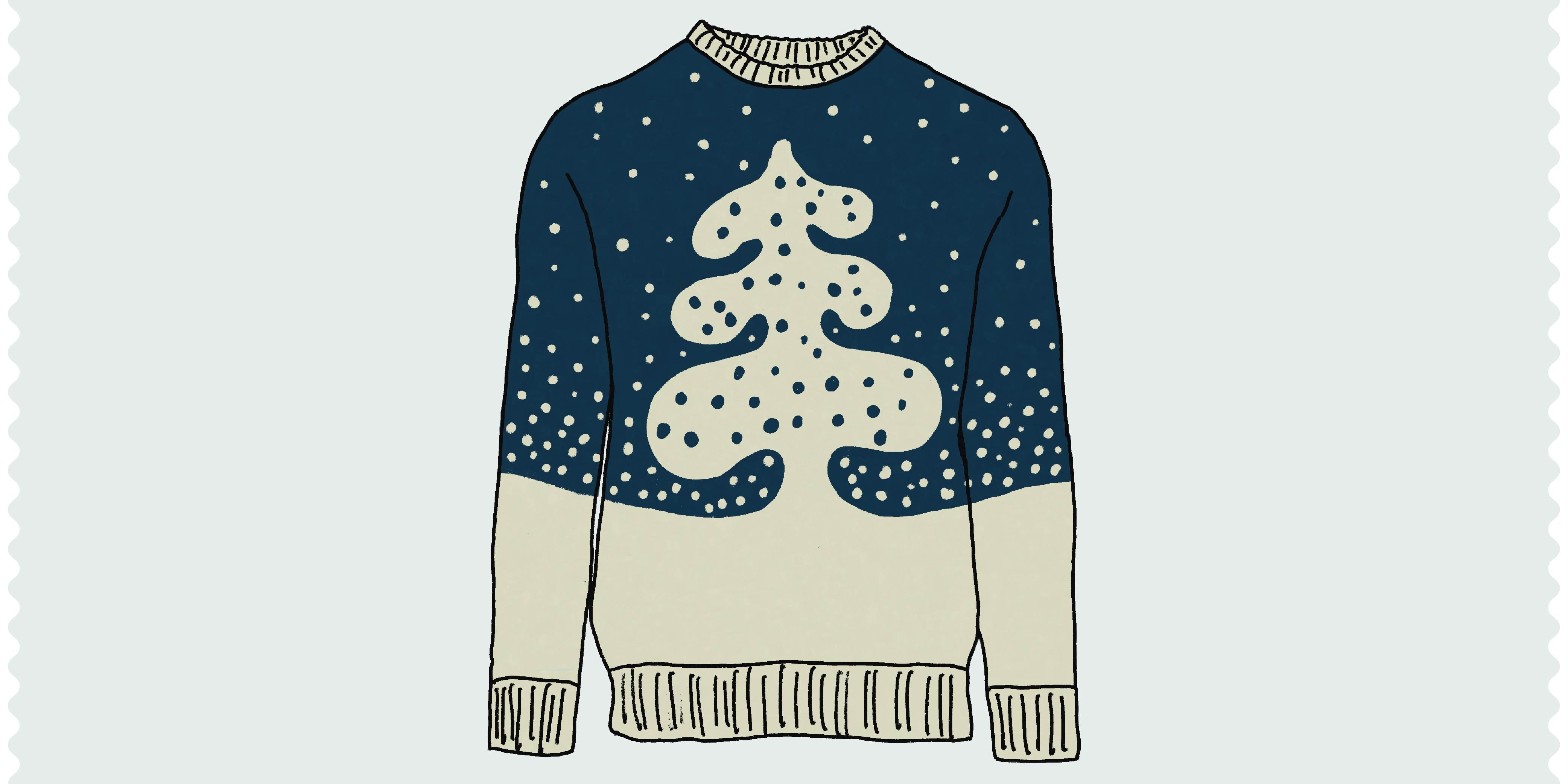 Original hand-drawn sketch by artist Jedd — the starting point for every graphic knit sweater design