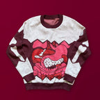 I Love Your Guts graphic knit sweater — artist-designed anatomical heart knitwear by Jedd, standout designer fashion