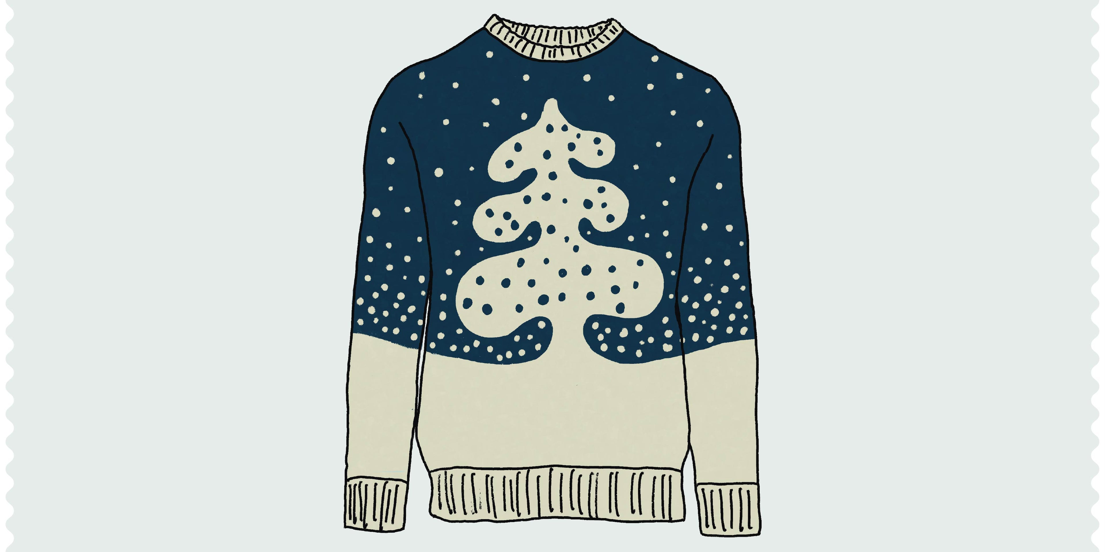 Original hand-drawn sketch by artist Jedd — the starting point for every graphic knit sweater design